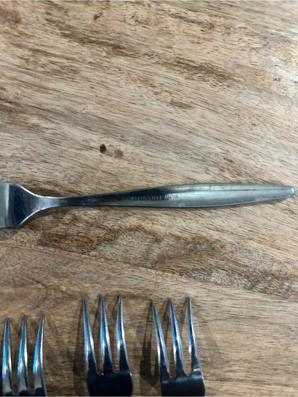 Vintage Japan 3 Star Stainless Steel MCM Replacement Flatware 7 Cocktail Forks